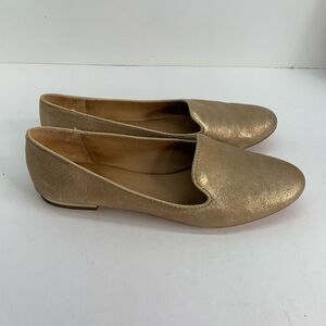 Coach Metallic Leather Gold Heeled Catrin Loafers‎ size 8.5 B